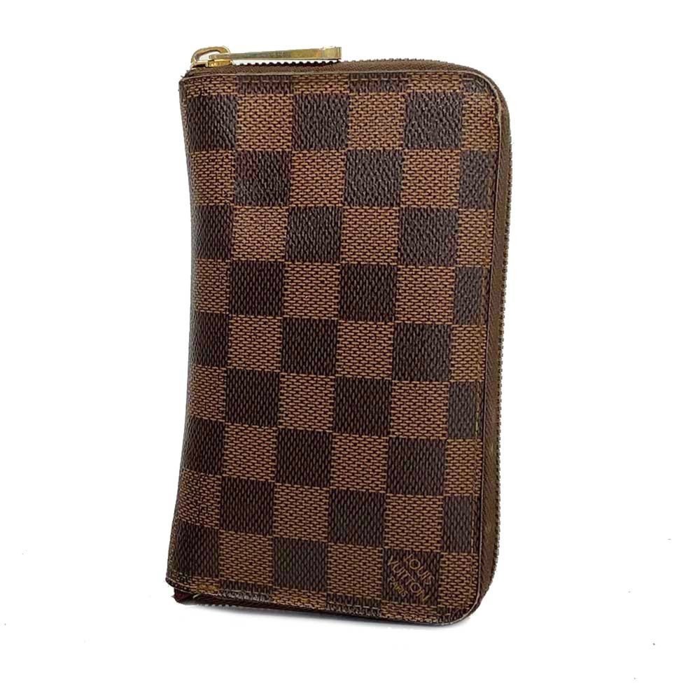 Authentic Louis Vuitton Wallet Damier Zippy Compact N60028 Ebene Ladies
